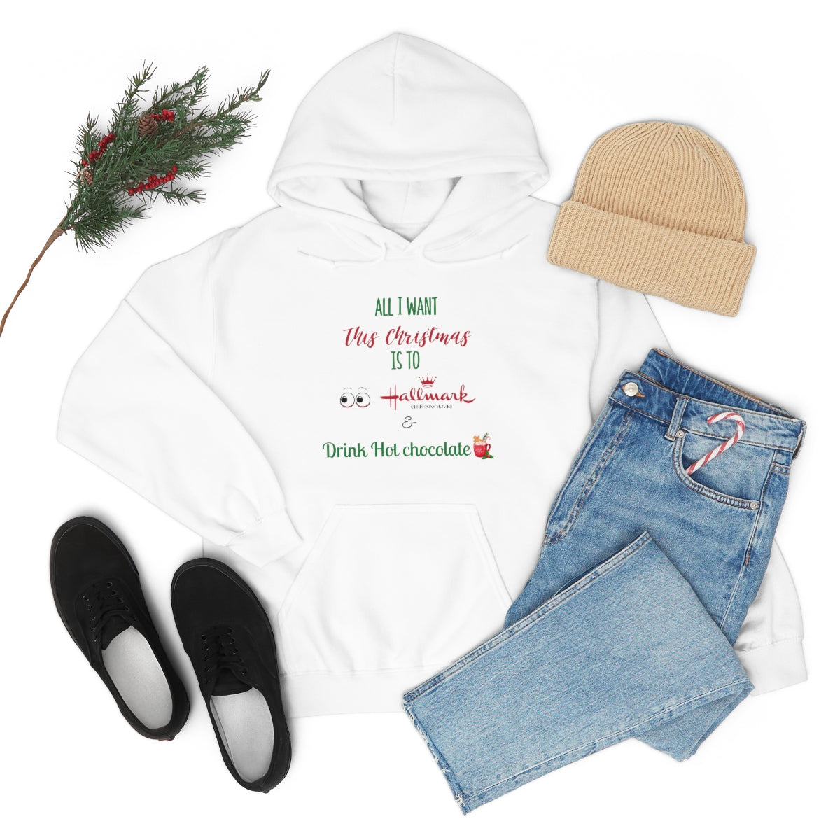 All I want [Hallmark]- Unisex Heavy Blend™ Hooded Sweatshirt