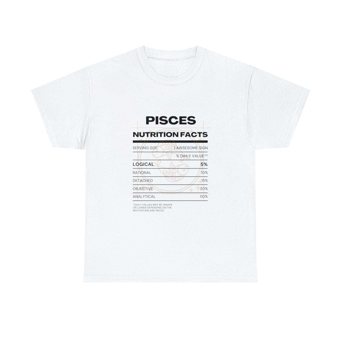 Logically Dreamy Pisces Zodiac Astro-Sarcasm Unisex Heavy Cotton Tee