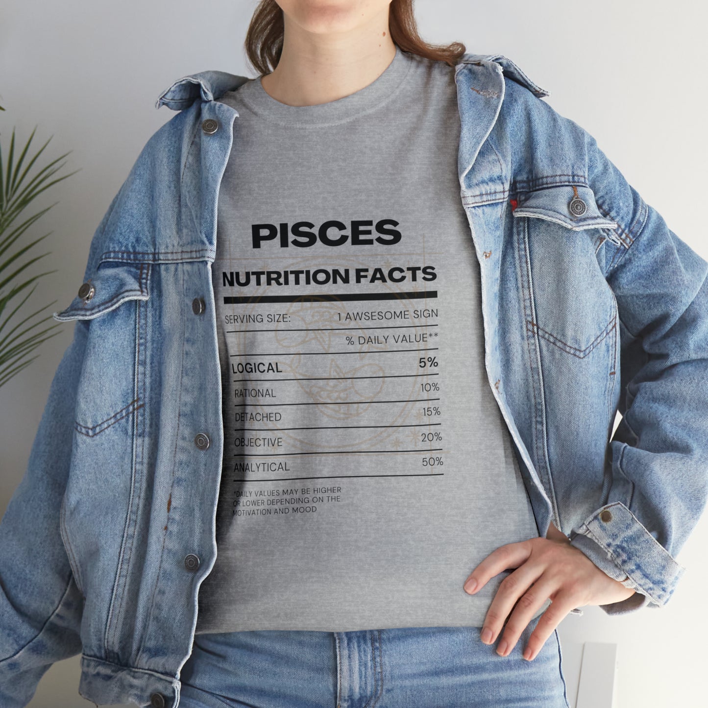 Logically Dreamy Pisces Zodiac Astro-Sarcasm Unisex Heavy Cotton Tee