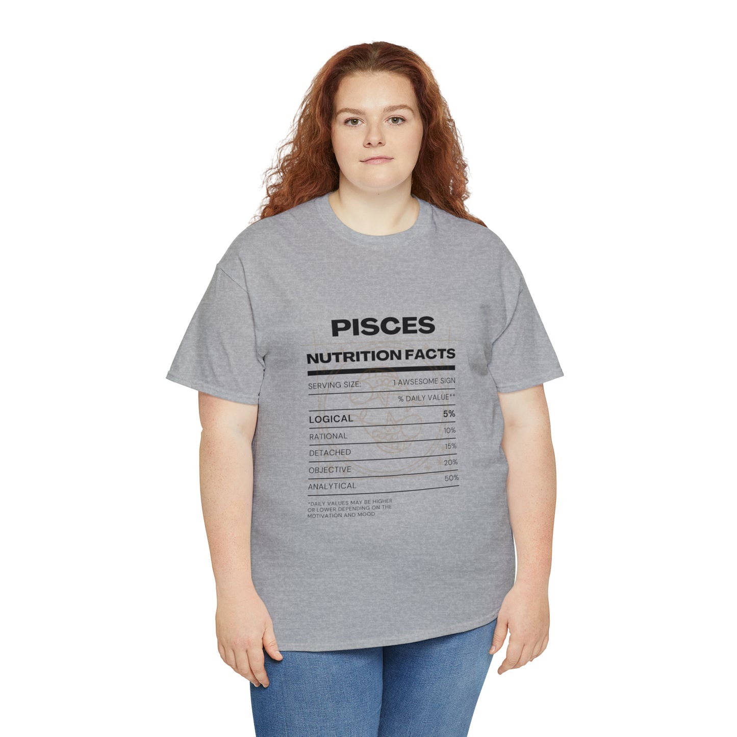 Logically Dreamy Pisces Zodiac Astro-Sarcasm Unisex Heavy Cotton Tee