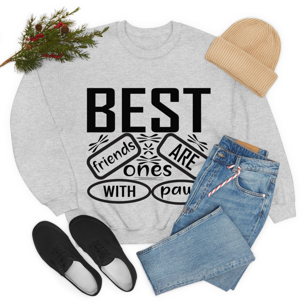 Best friends are the ones with paws Unisex Heavy Blend™ Crewneck Sweatshirt