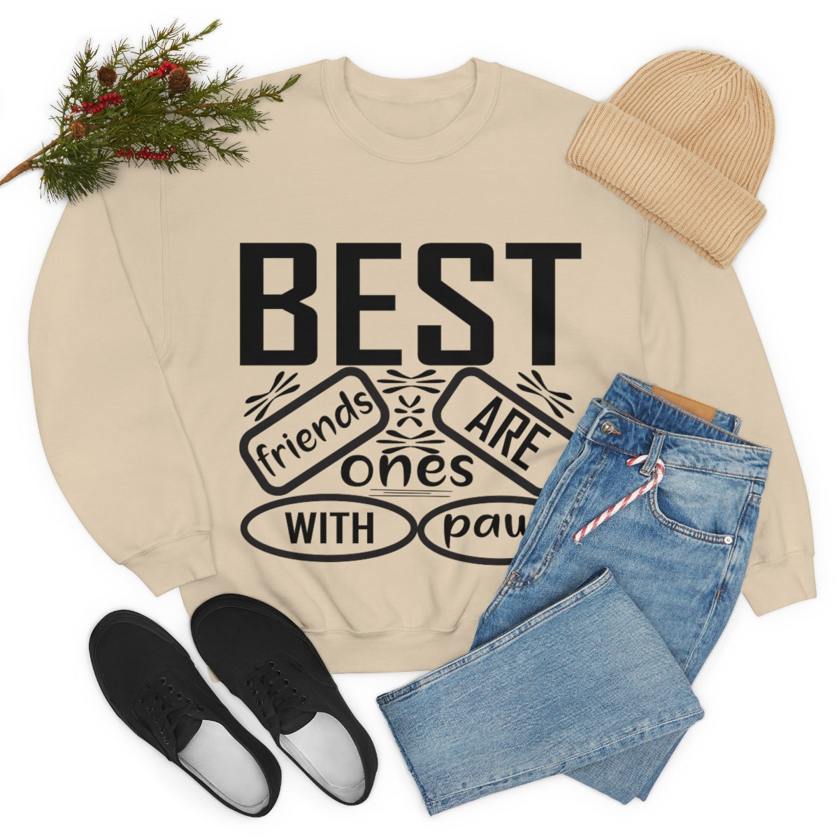 Best friends are the ones with paws Unisex Heavy Blend™ Crewneck Sweatshirt