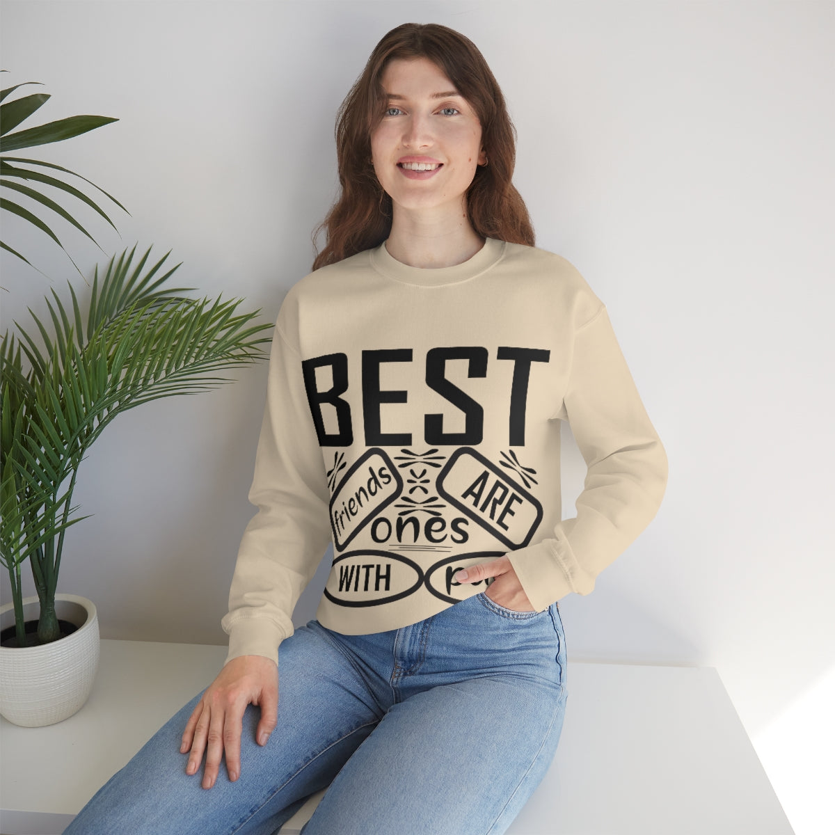 Best friends are the ones with paws Unisex Heavy Blend™ Crewneck Sweatshirt