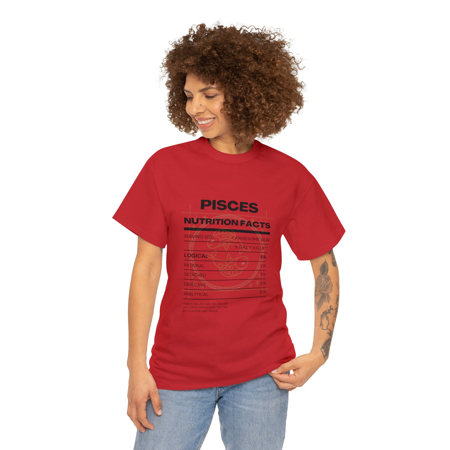 Logically Dreamy Pisces Zodiac Astro-Sarcasm Unisex Heavy Cotton Tee