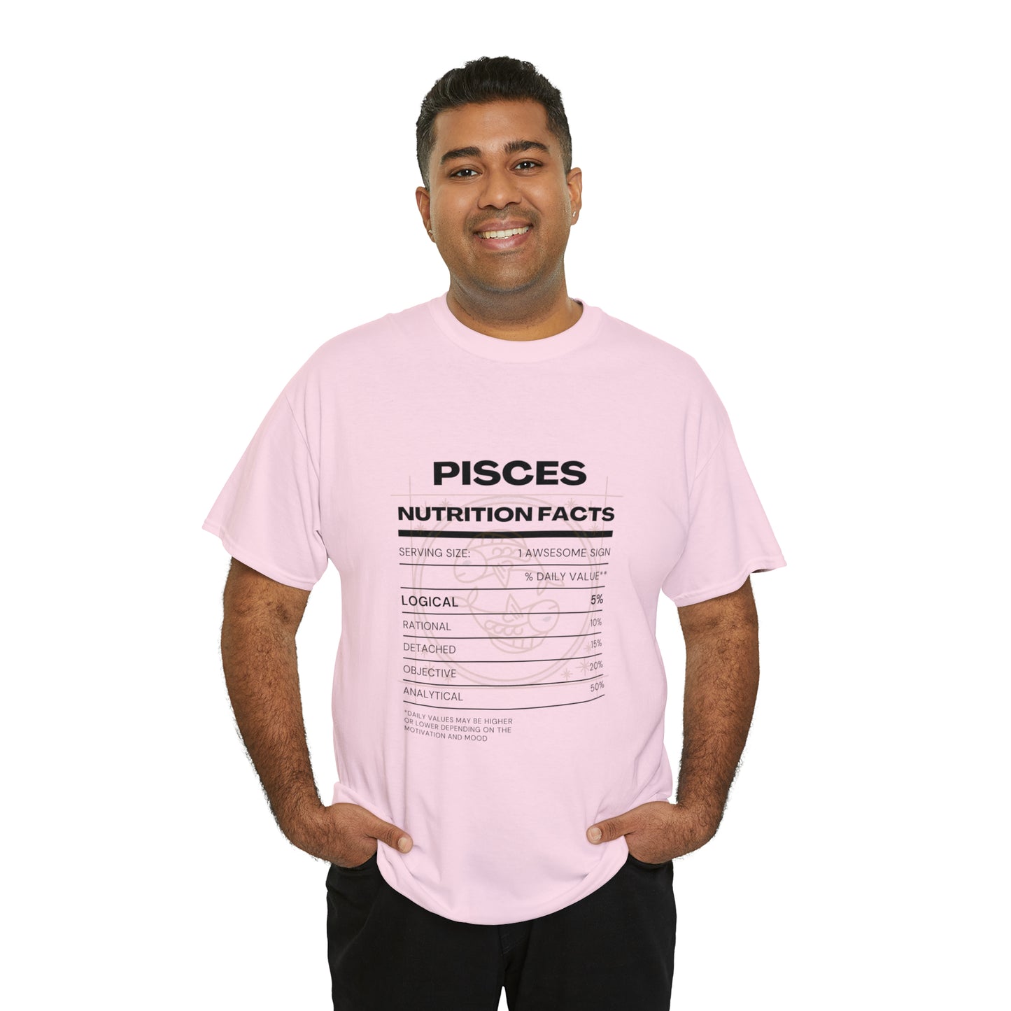 Logically Dreamy Pisces Zodiac Astro-Sarcasm Unisex Heavy Cotton Tee