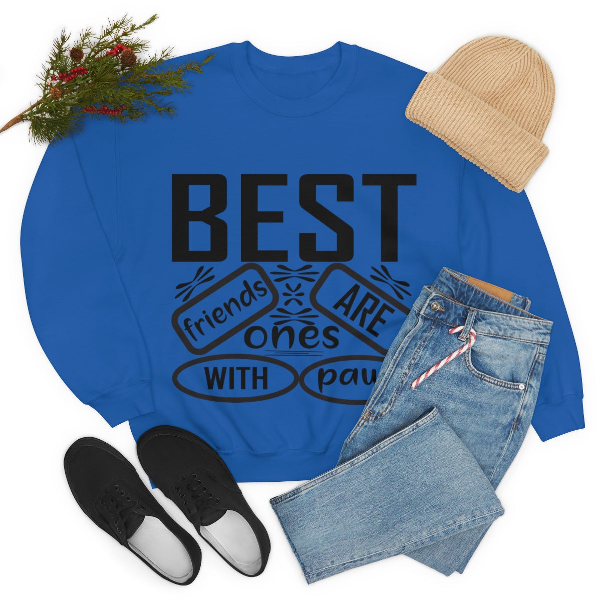 Best friends are the ones with paws Unisex Heavy Blend™ Crewneck Sweatshirt