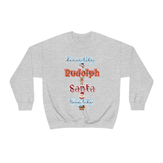 Dance like Frosty: Shine like Rudolph: Give like Santa: Love like Jesus- Unisex Heavy Blend™ Crewneck Sweatshirt