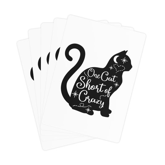 One cat short of crazy Poker Cards