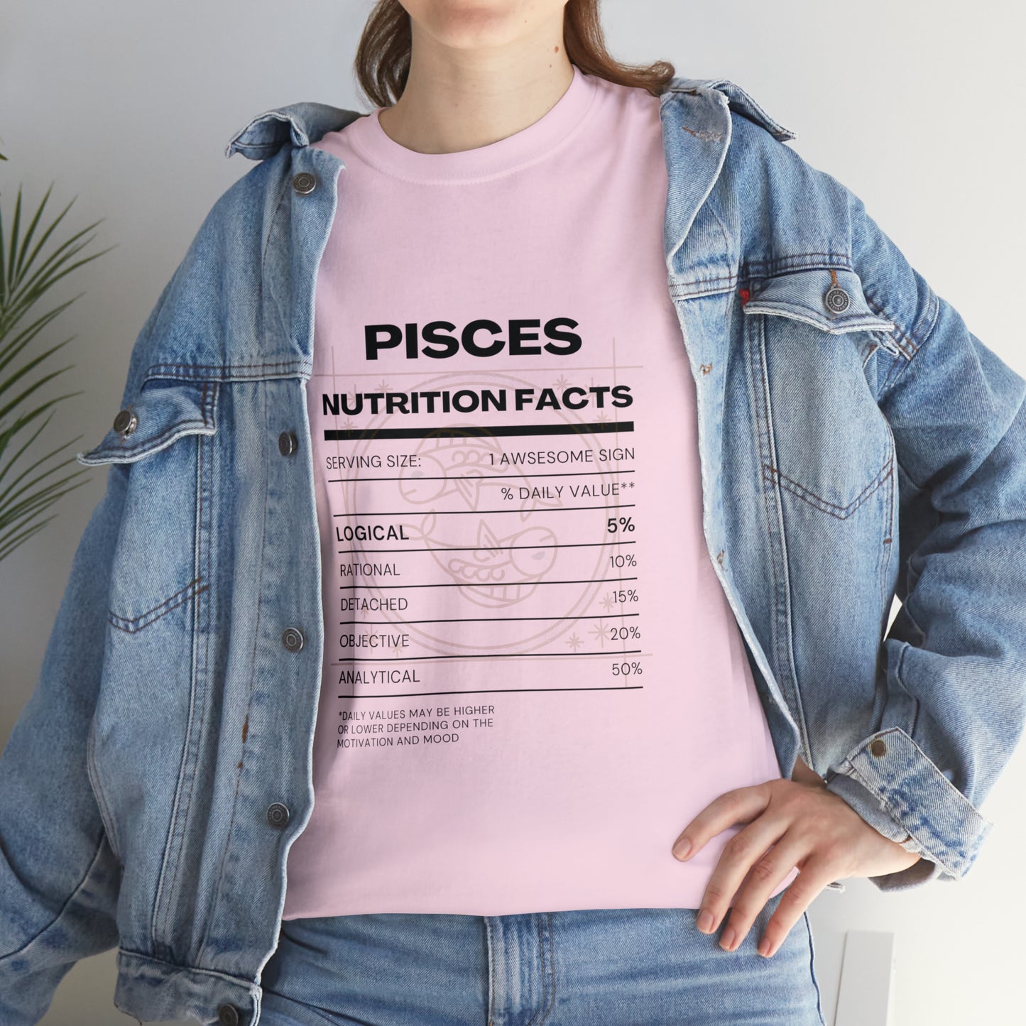 Logically Dreamy Pisces Zodiac Astro-Sarcasm Unisex Heavy Cotton Tee