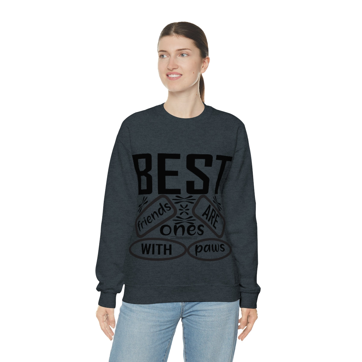 Best friends are the ones with paws Unisex Heavy Blend™ Crewneck Sweatshirt