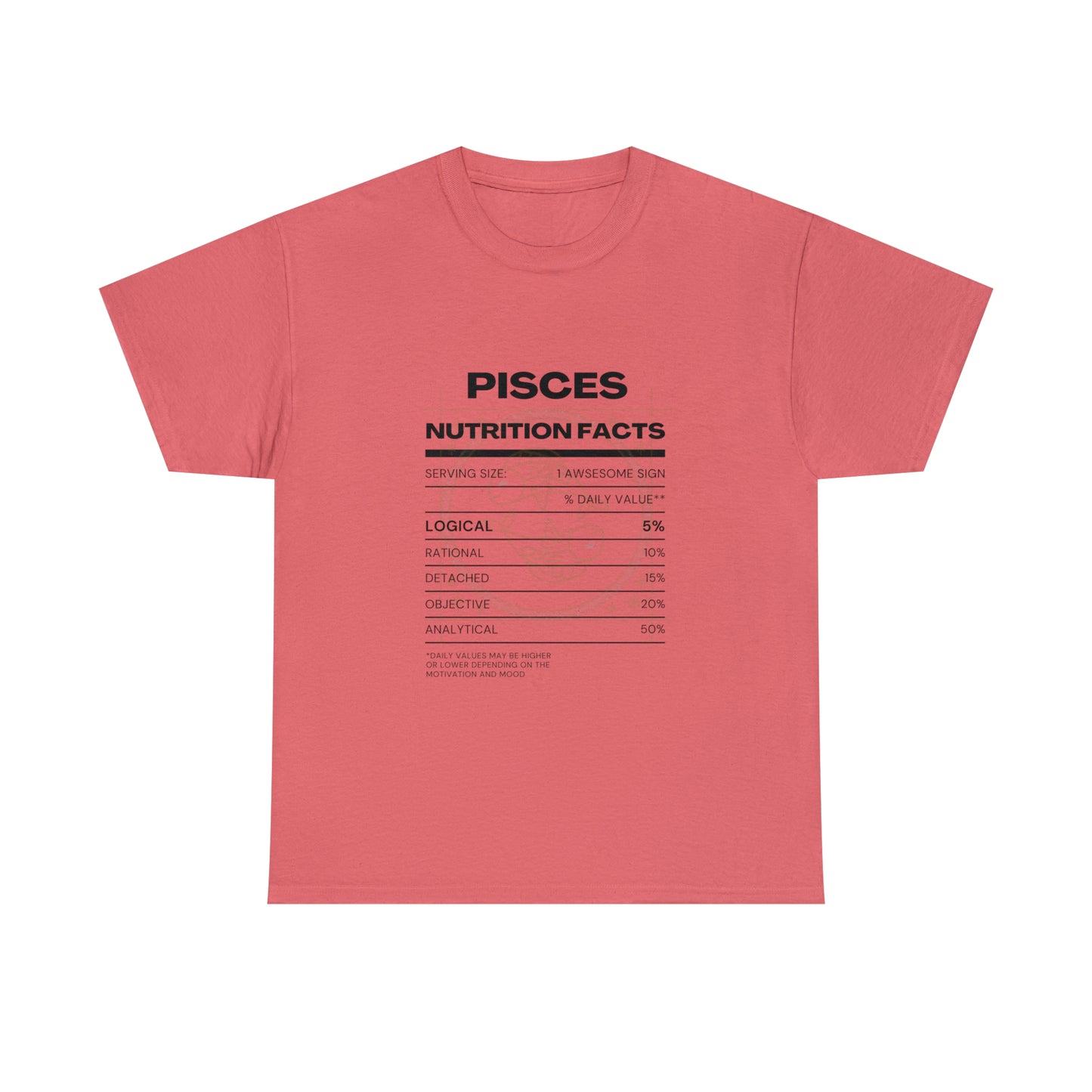 Logically Dreamy Pisces Zodiac Astro-Sarcasm Unisex Heavy Cotton Tee