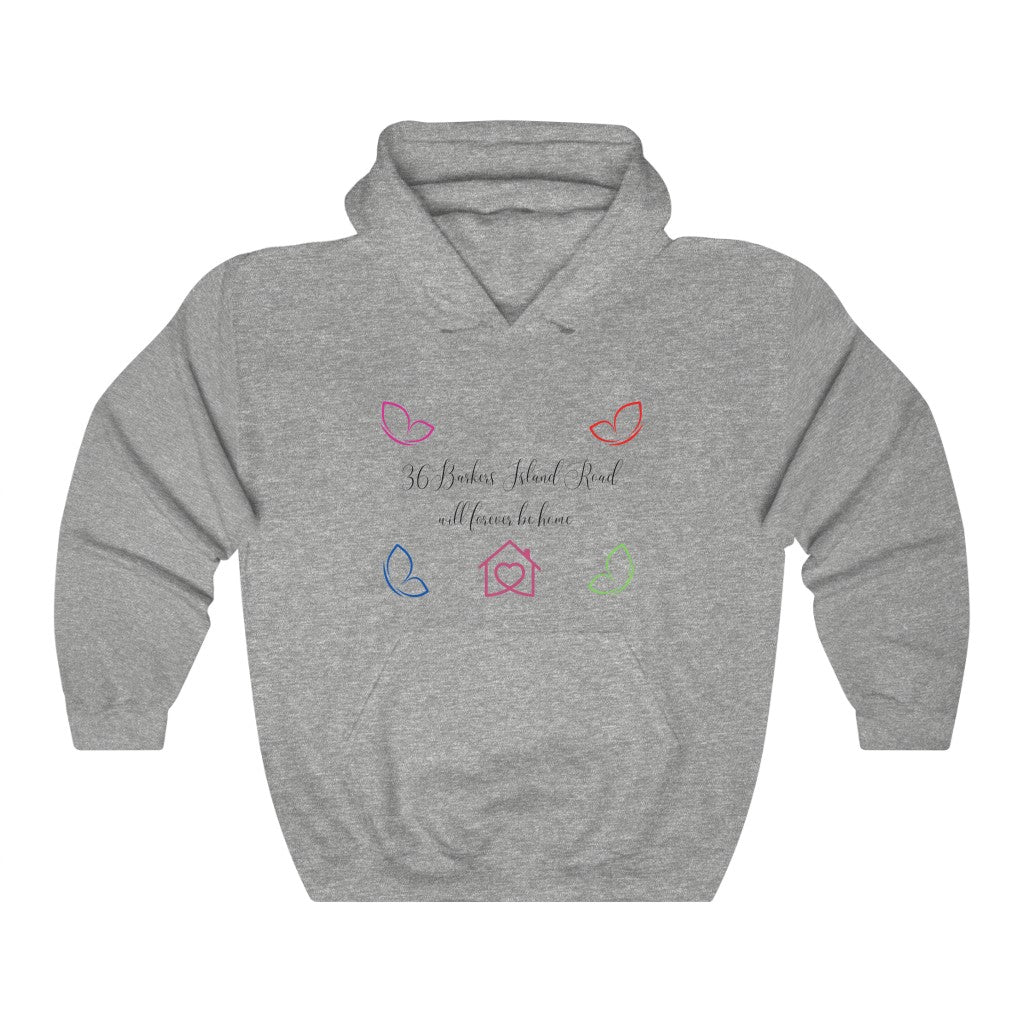 36 Barkers Island Road will forever be home  - Unisex Heavy Blend™ Hooded Sweatshirt