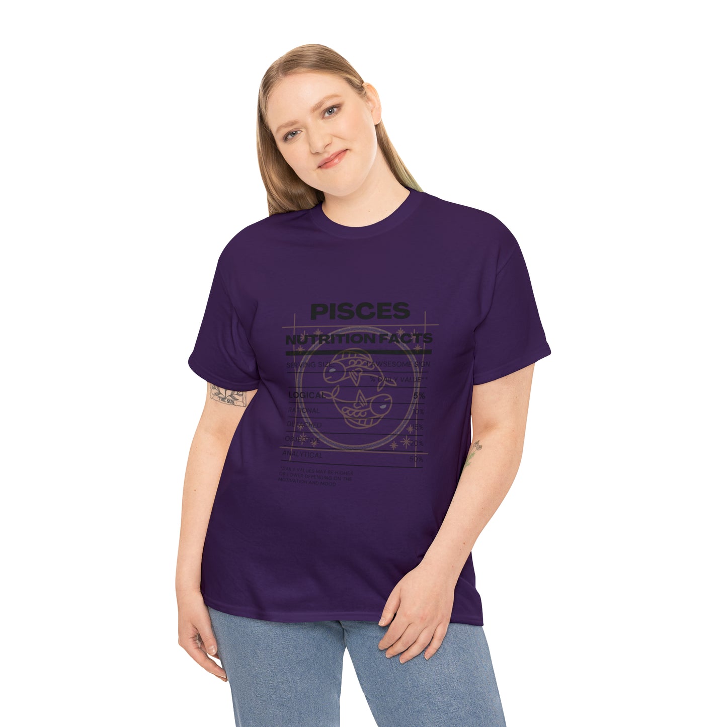 Logically Dreamy Pisces Zodiac Astro-Sarcasm Unisex Heavy Cotton Tee