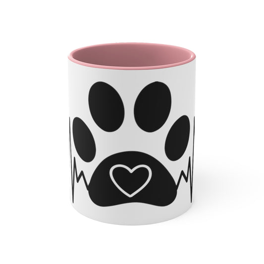 Paws Heartbeat Colorful Accent Mugs, 11oz