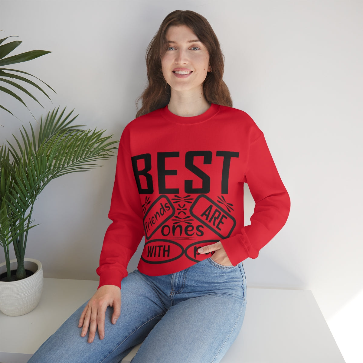 Best friends are the ones with paws Unisex Heavy Blend™ Crewneck Sweatshirt