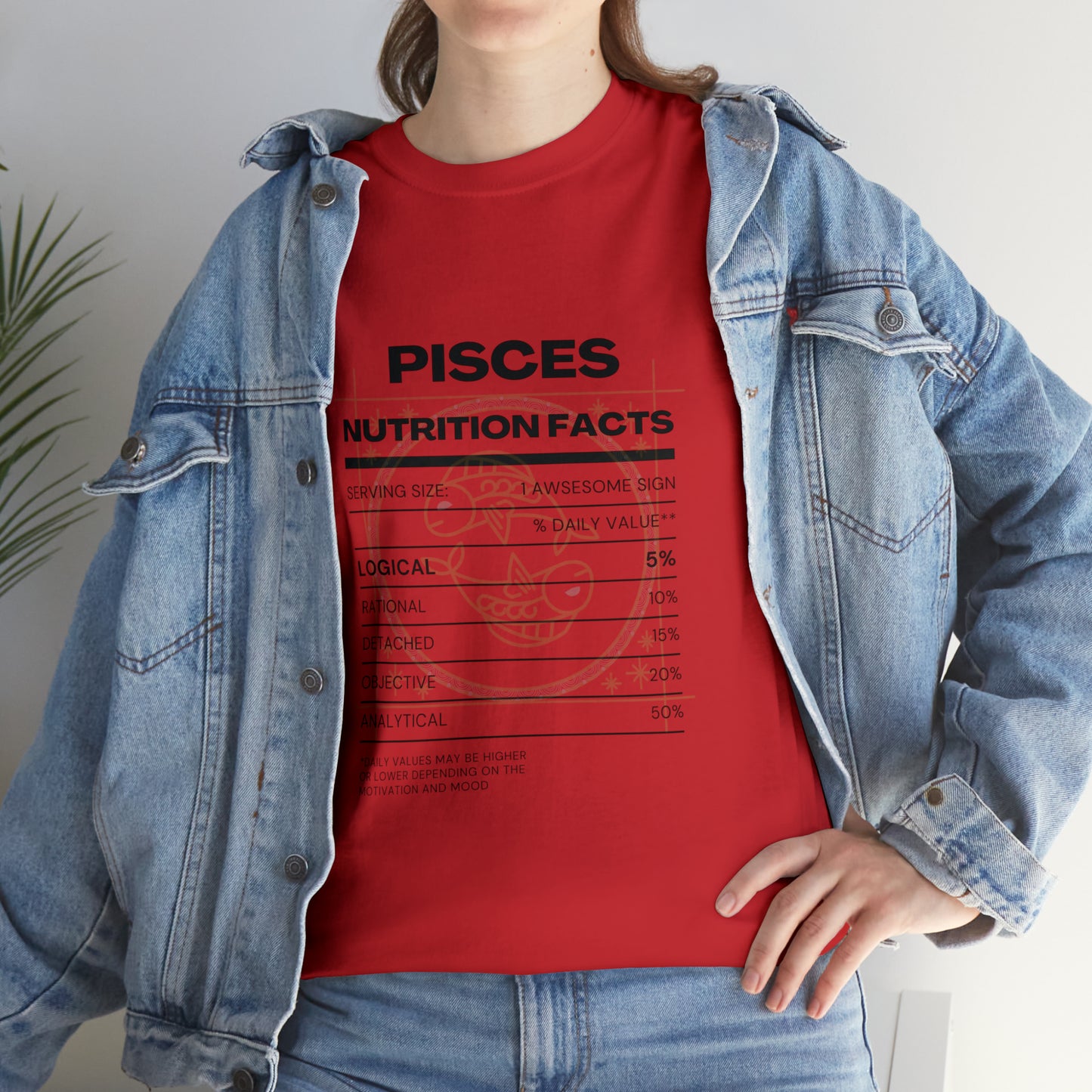 Logically Dreamy Pisces Zodiac Astro-Sarcasm Unisex Heavy Cotton Tee