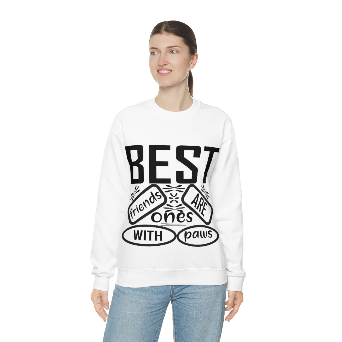 Best friends are the ones with paws Unisex Heavy Blend™ Crewneck Sweatshirt