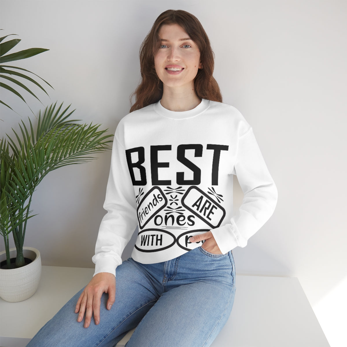 Best friends are the ones with paws Unisex Heavy Blend™ Crewneck Sweatshirt