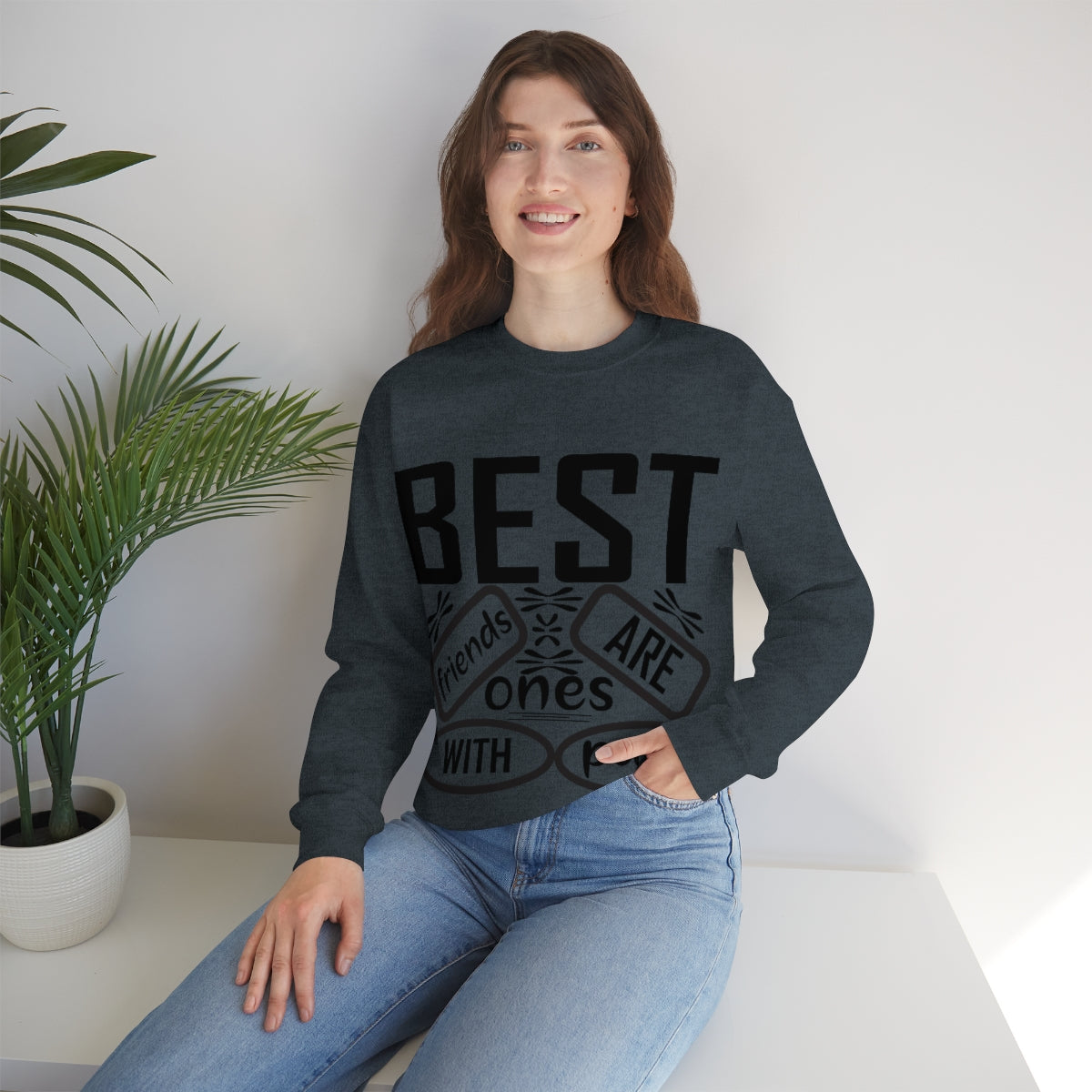 Best friends are the ones with paws Unisex Heavy Blend™ Crewneck Sweatshirt