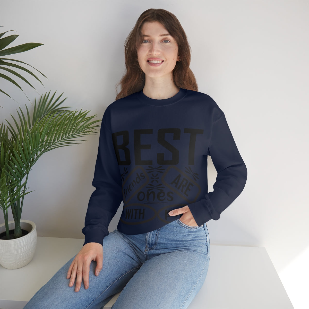 Best friends are the ones with paws Unisex Heavy Blend™ Crewneck Sweatshirt