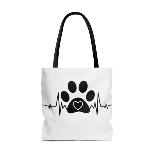 Paws Heart beat Tote Bag