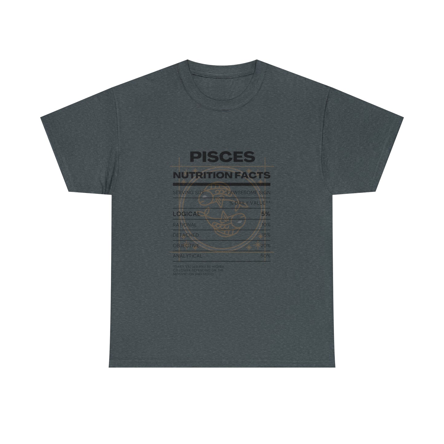 Logically Dreamy Pisces Zodiac Astro-Sarcasm Unisex Heavy Cotton Tee