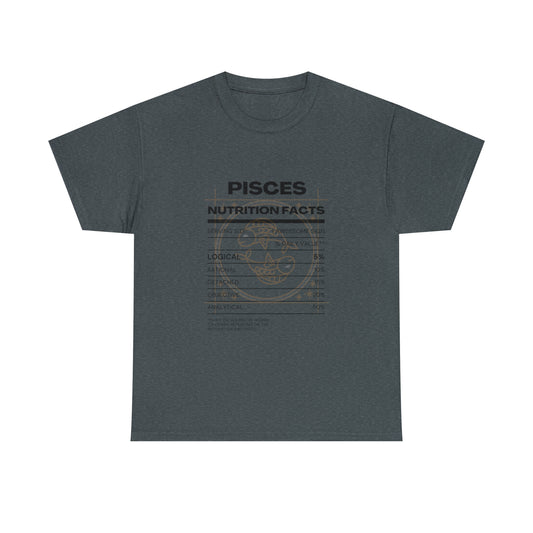 Logically Dreamy Pisces Zodiac Astro-Sarcasm Unisex Heavy Cotton Tee