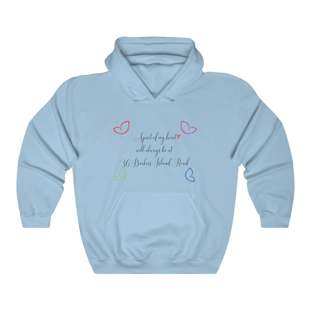 Apart of my heart will always be at  36 Barkers Island Road- Unisex Heavy Blend™ Hooded Sweatshirt