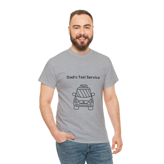 Hop in Dad's taxi with our 'Dad's Taxi Service' Unisex Heavy Cotton Tee