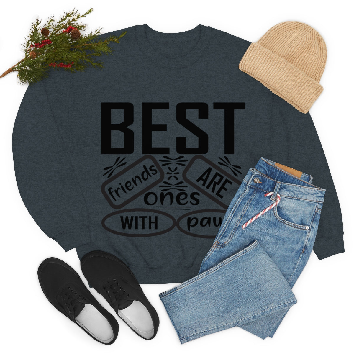 Best friends are the ones with paws Unisex Heavy Blend™ Crewneck Sweatshirt