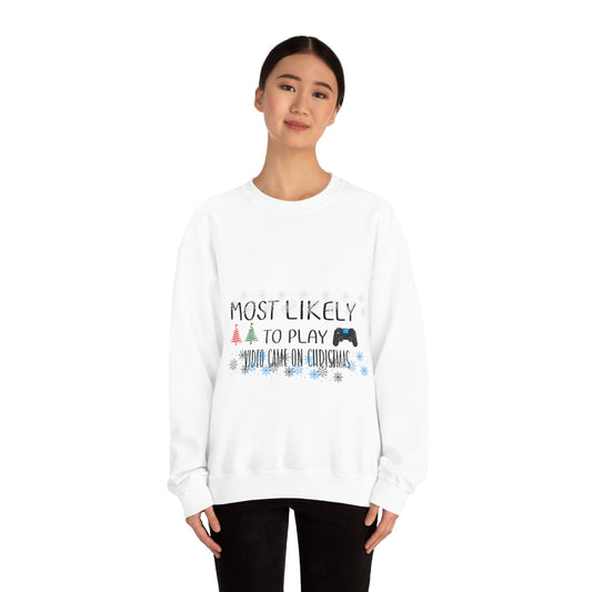 Most likely Play Video Games-Unisex Heavy Blend™ Crewneck Sweatshirt