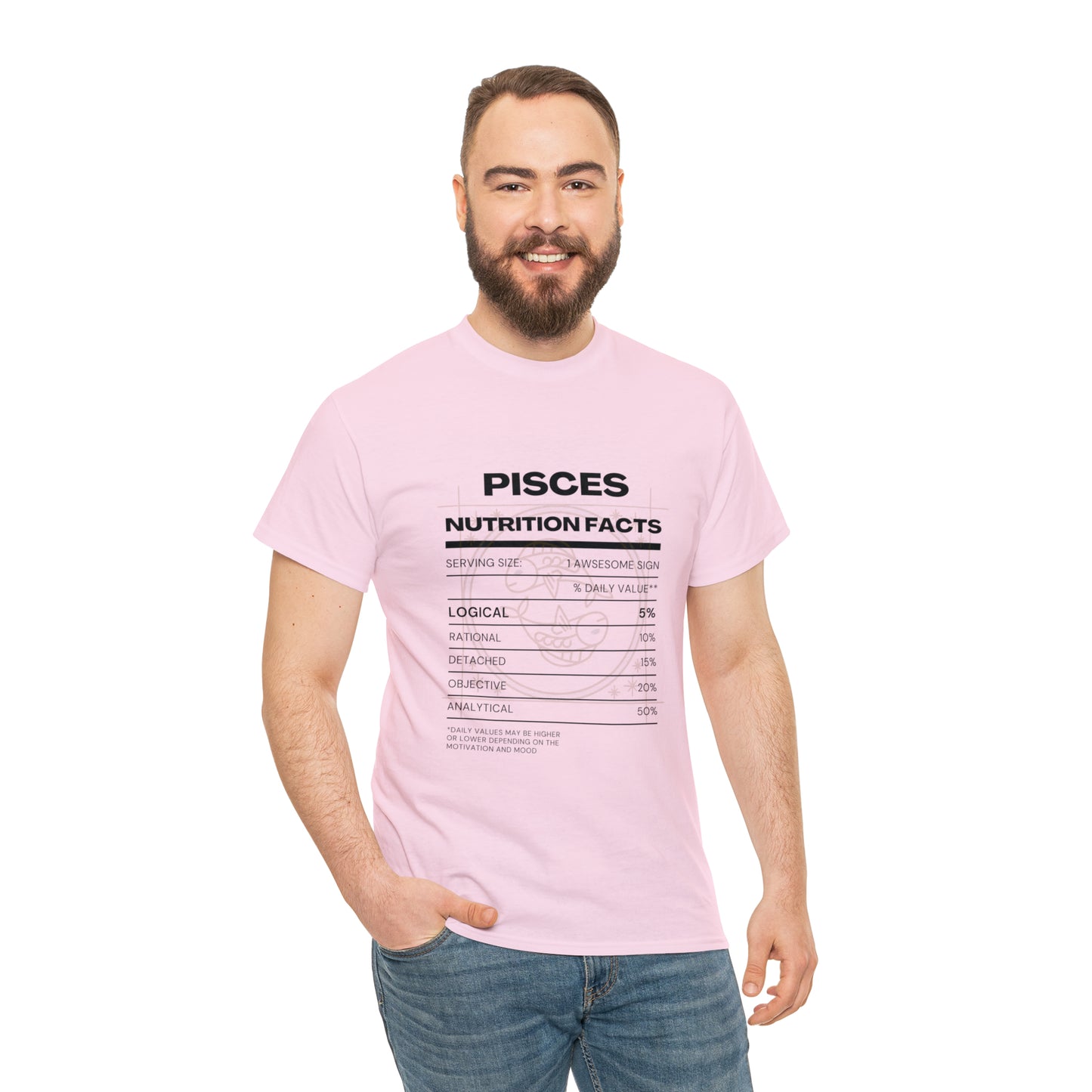 Logically Dreamy Pisces Zodiac Astro-Sarcasm Unisex Heavy Cotton Tee