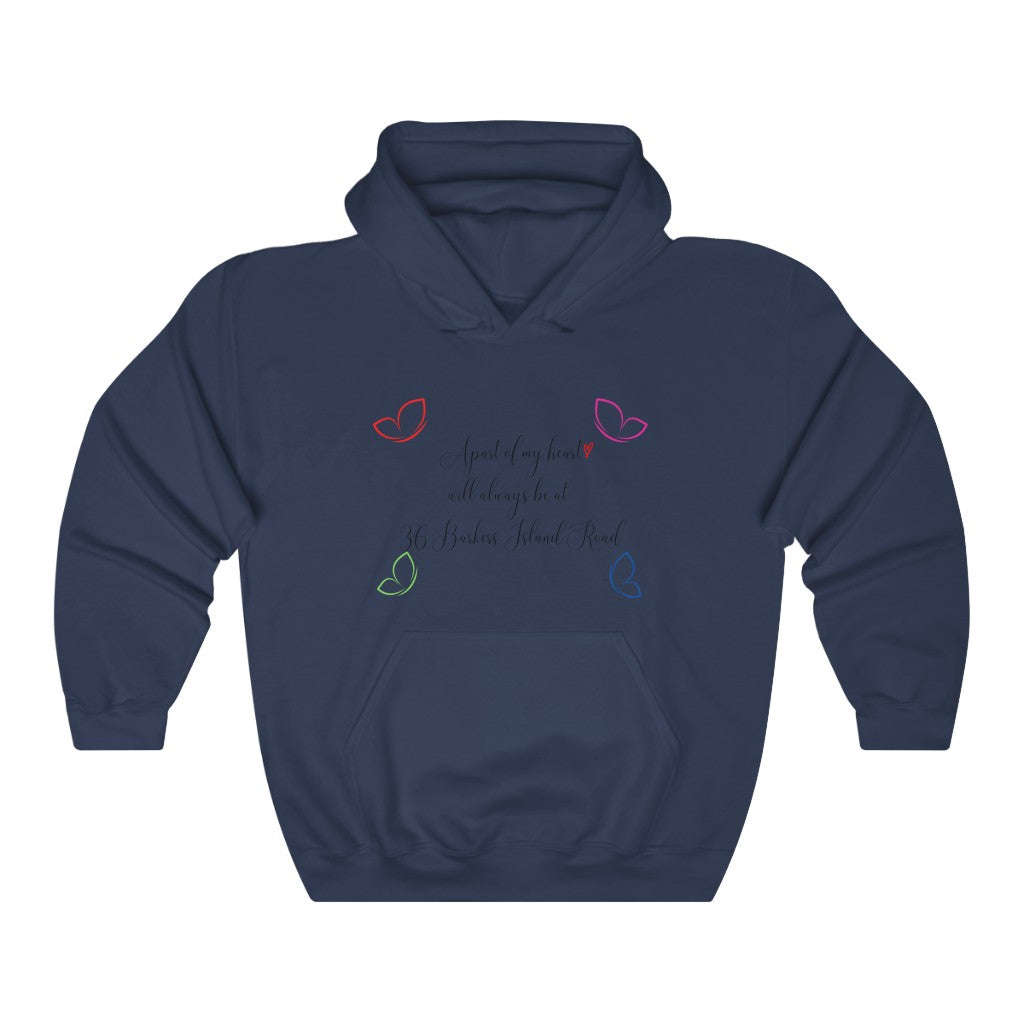 Apart of my heart will always be at  36 Barkers Island Road- Unisex Heavy Blend™ Hooded Sweatshirt