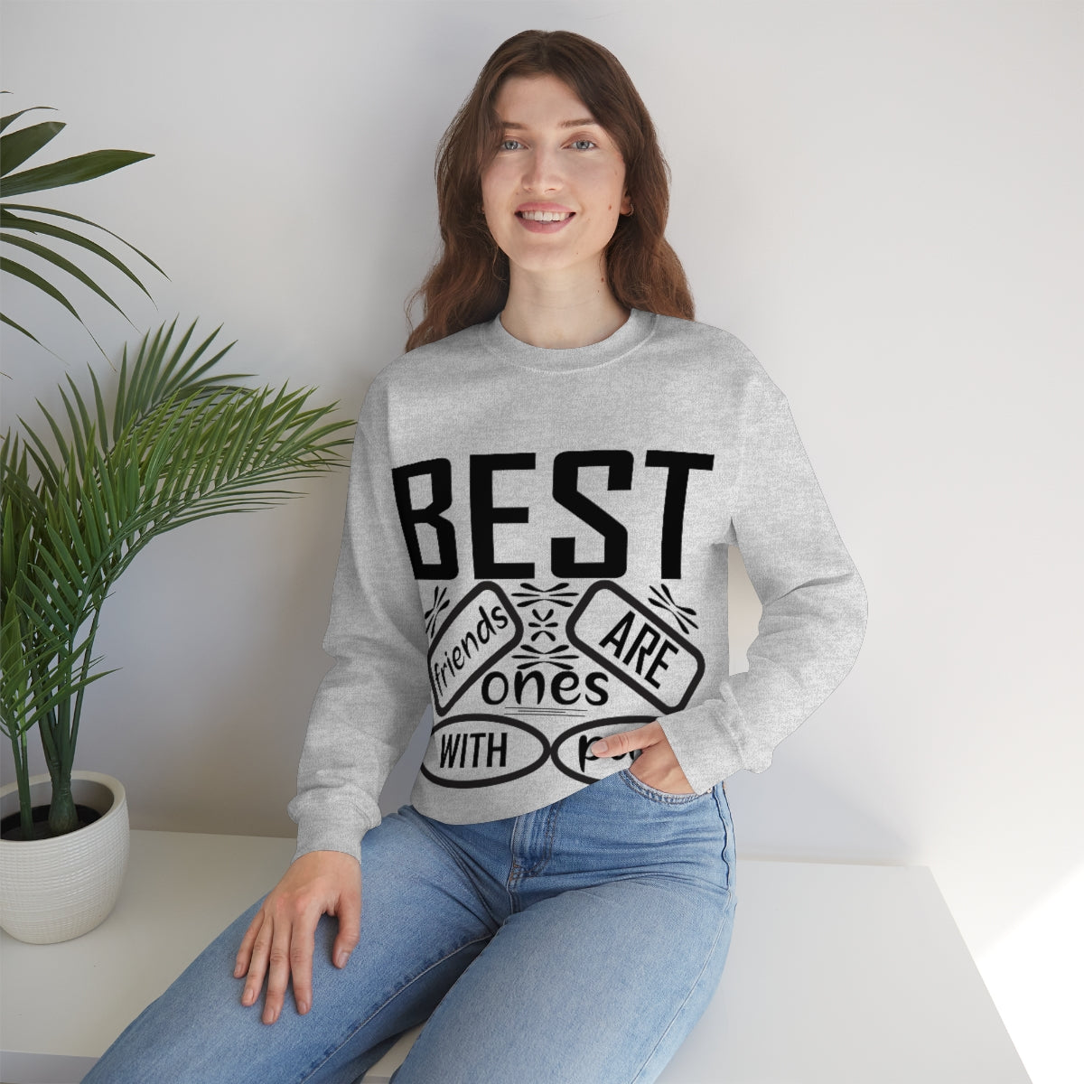 Best friends are the ones with paws Unisex Heavy Blend™ Crewneck Sweatshirt