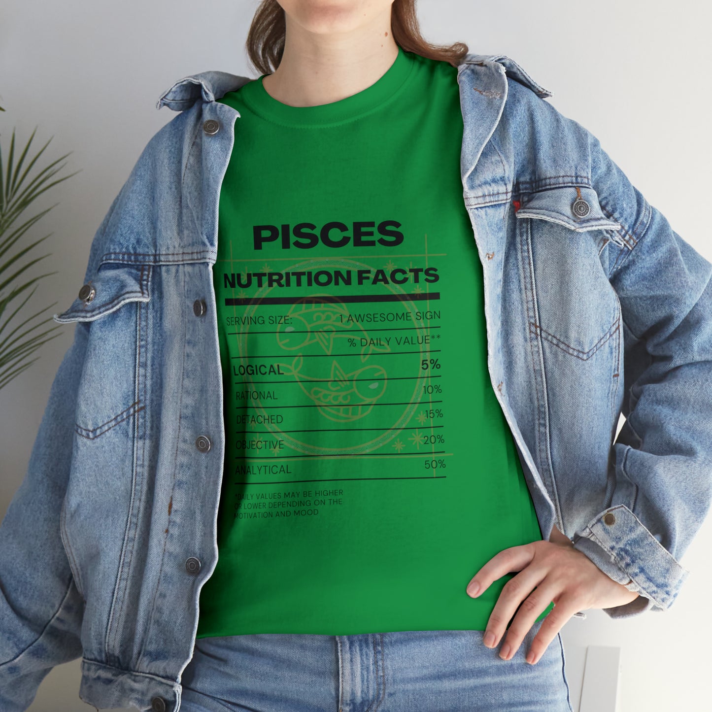 Logically Dreamy Pisces Zodiac Astro-Sarcasm Unisex Heavy Cotton Tee