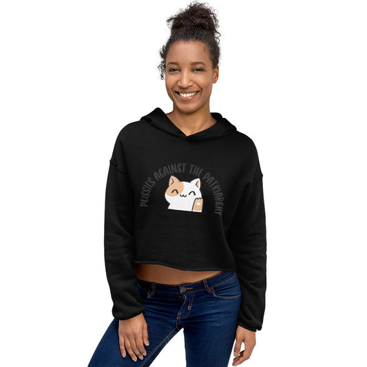 Pussies against the patriarchy Crop Hoodie