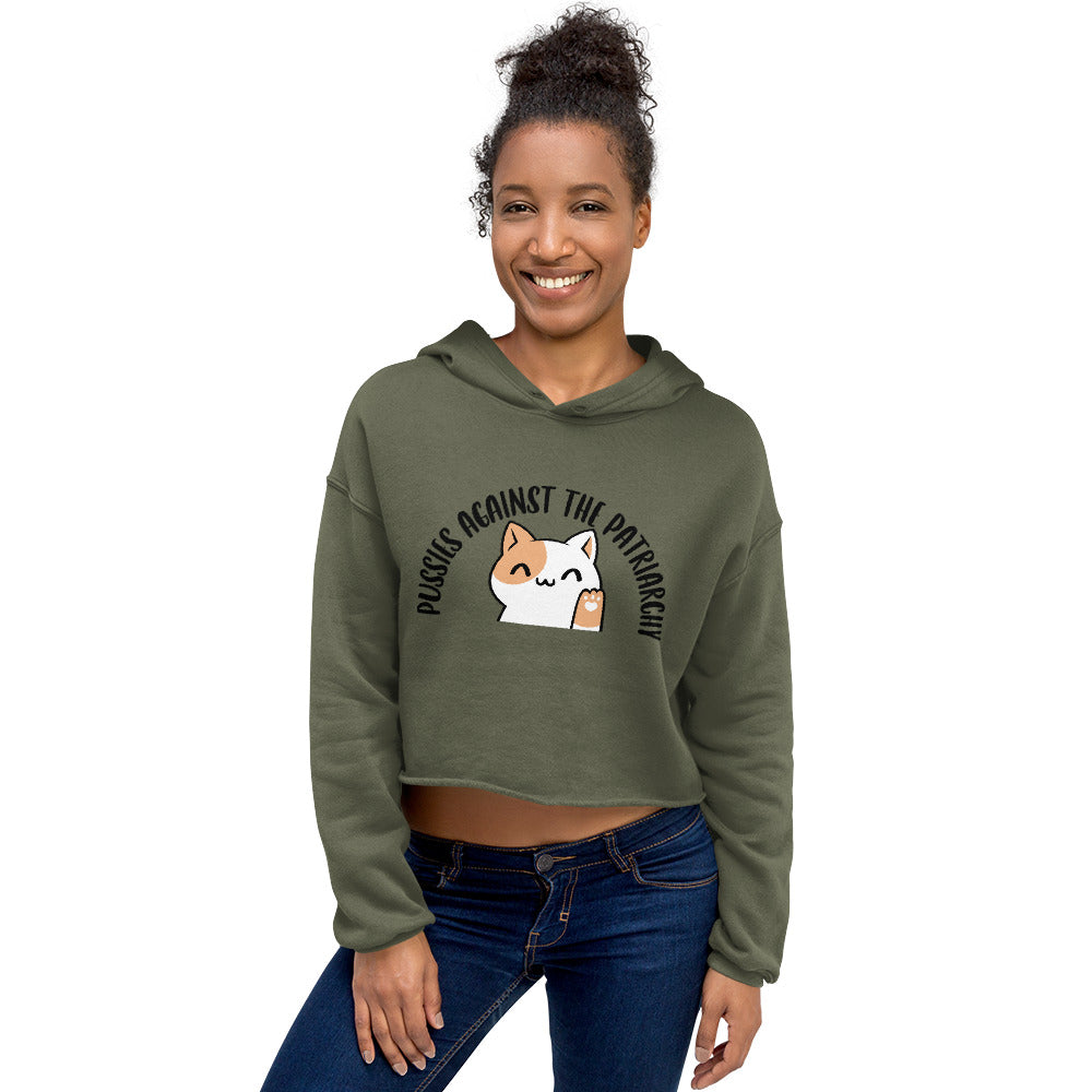 Pussies against the patriarchy Crop Hoodie