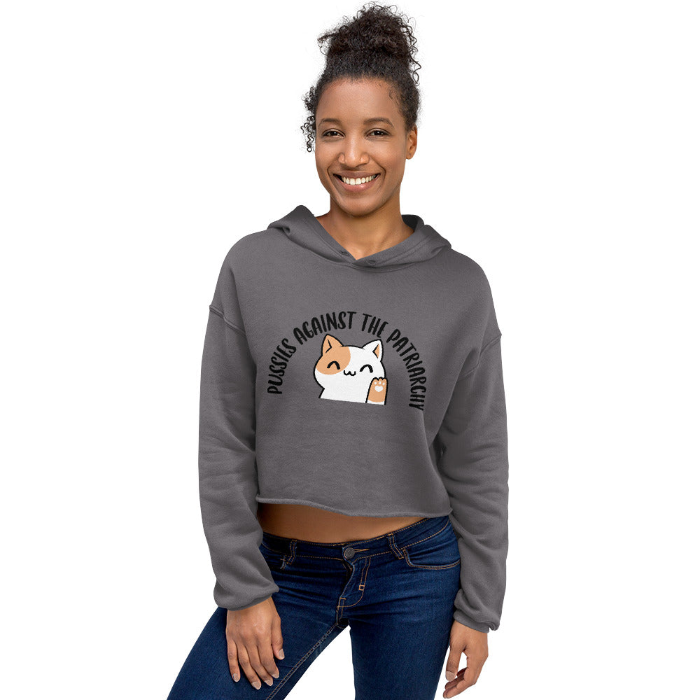 Pussies against the patriarchy Crop Hoodie